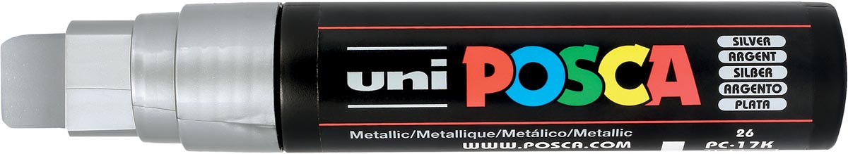 Uni POSCA paintmarker PC-17K, 15 mm, zilver afbeelding