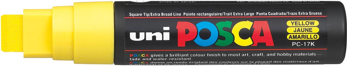 Uni POSCA paintmarker PC-17K, 15 mm, geel afbeelding