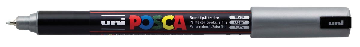 Uni POSCA paintmarker PC-1MR, 0,7 mm, zilver afbeelding
