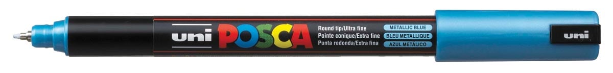 Uni POSCA paintmarker PC-1MR, 0,7 mm, metaalblauw afbeelding