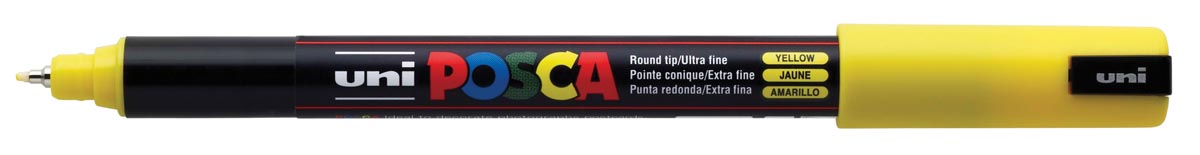 Uni POSCA paintmarker PC-1MR, 0,7 mm, geel afbeelding