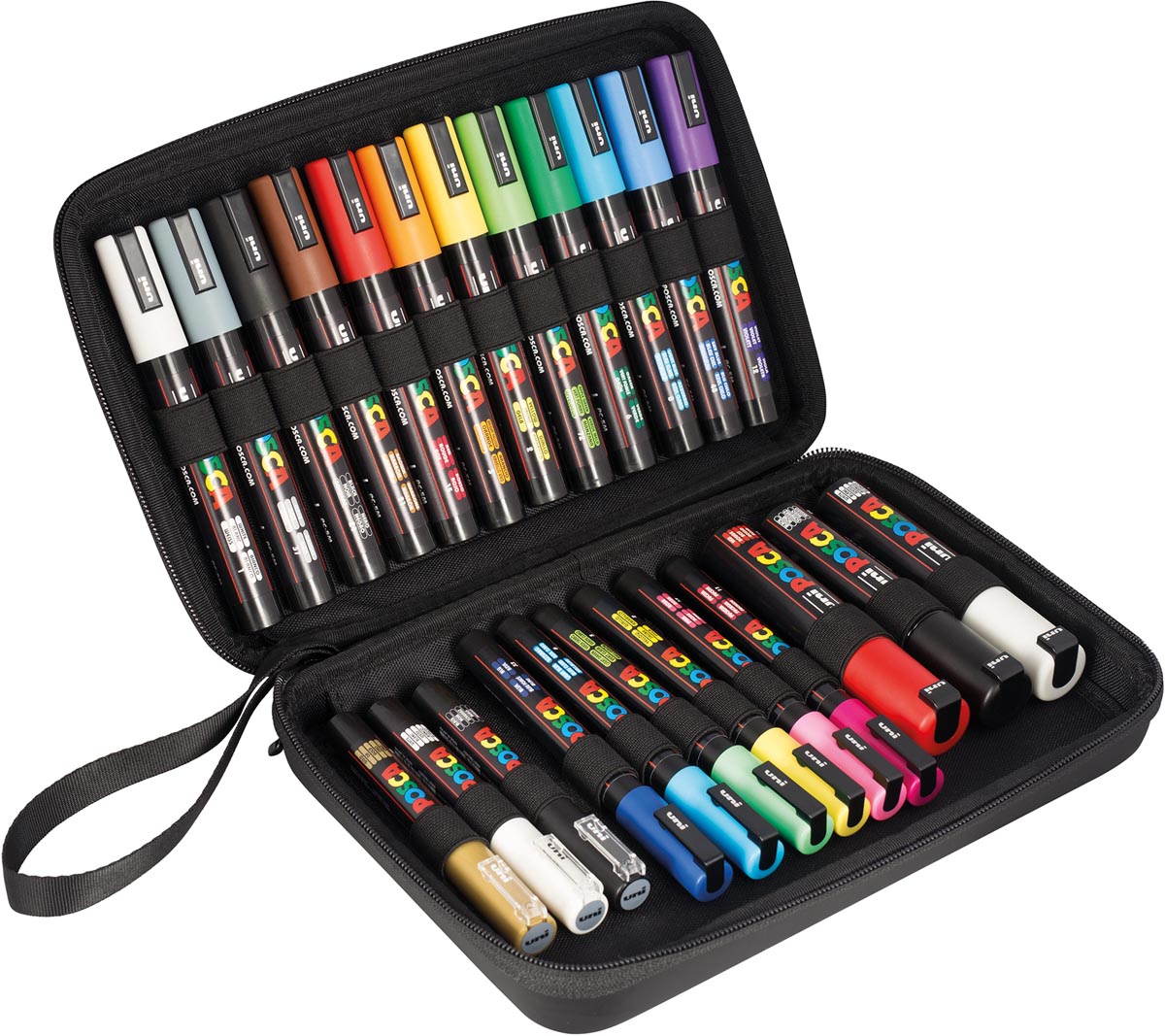 Posca paintmarker in luxe koffer, 24 stuks, assorti Posca paintmarker in luxe koffer, 24 stuks, assorti