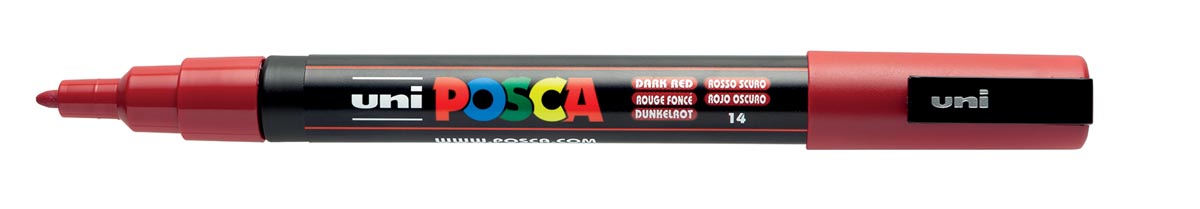 Uni POSCA paintmarker PC-3M, 1,5 mm, donkerrood afbeelding