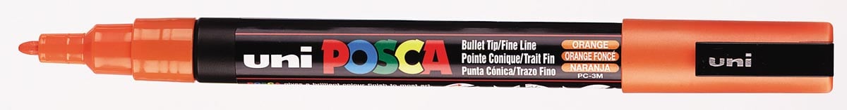 Uni POSCA paintmarker PC-3M, 1,5 mm, donkeroranje afbeelding