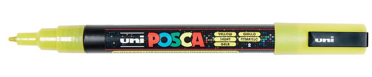 Uni POSCA paintmarker PC-3ML, 1,5 mm, glitter, geel