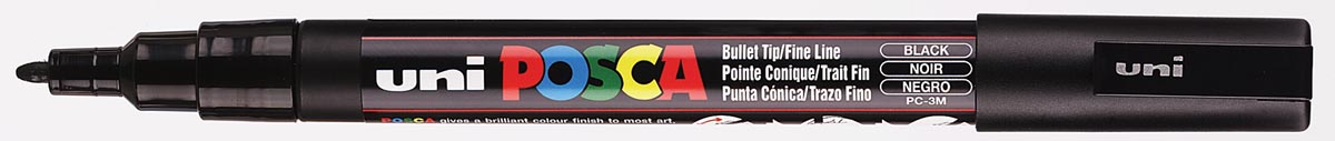 Uni POSCA paintmarker PC-3M, 1,5 mm, zwart afbeelding
