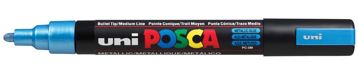 Uni POSCA paintmarker PC-5M, 1,8 - 2,5 mm, blauw metaal