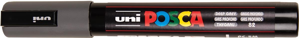 Uni POSCA paintmarker PC-5M, 1,8 - 2,5 mm, diepgrijs afbeelding