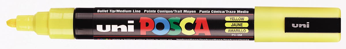 Uni POSCA paintmarker PC-5M, 1,8 - 2,5 mm, geel afbeelding