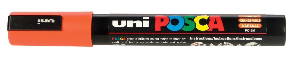 Uni POSCA paintmarker PC-5M, 1,8 - 2,5 mm, donkeroranje