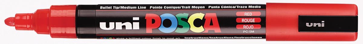 Uni POSCA paintmarker PC-5M, 1,8 - 2,5 mm, rood afbeelding
