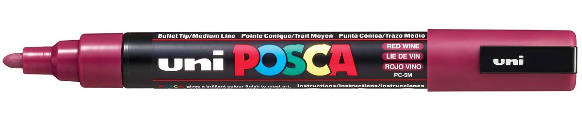 Uni POSCA paintmarker PC-5M, 1,8 - 2,5 mm, wijnrood
