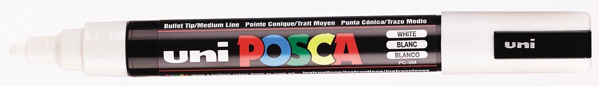 Uni POSCA paintmarker PC-5M, 1,8 - 2,5 mm, wit afbeelding