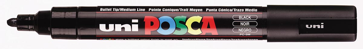 Uni POSCA paintmarker PC-5M, 1,8 - 2,5 mm, zwart afbeelding