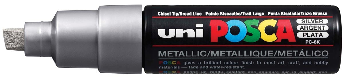 Uni POSCA paintmarker PC-8K, 8 mm, zilver afbeelding