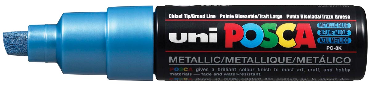 Uni POSCA paintmarker PC-8K, 8 mm, blauw metaal afbeelding