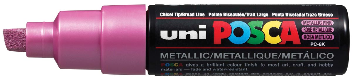Uni POSCA paintmarker PC-8K, 8 mm, roze metaal afbeelding