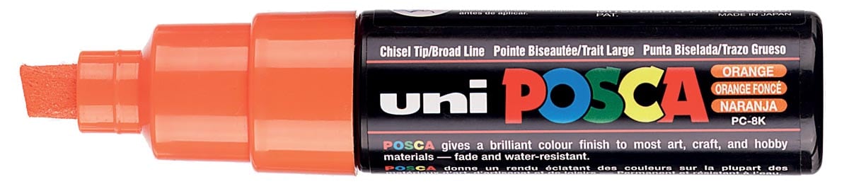 Uni POSCA paintmarker PC-8K, 8 mm, donkeroranje afbeelding