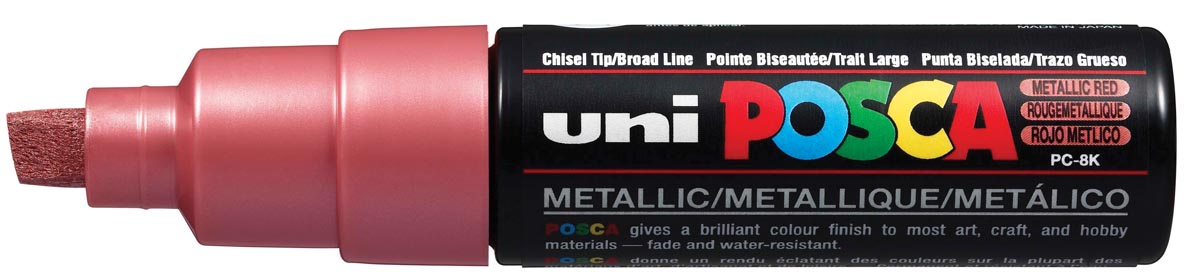uni-ball Paint Marker op waterbasis Posca PC-8K rood metaal uni-ball Paint Marker op waterbasis Posca PC-8K rood metaal