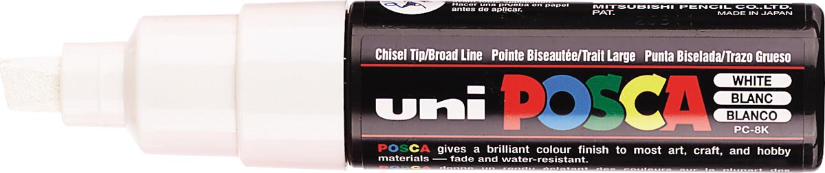 Uni POSCA paintmarker PC-8K, 8 mm, wit afbeelding