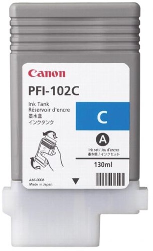 Canon inktcartridge PFI-102C, 130 ml, OEM 0896B001, cyaan