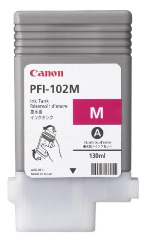 Canon inktcartridge PFI-102M, 130 ml, OEM 0897B001, magenta afbeelding