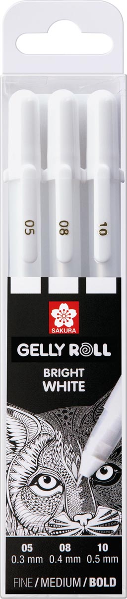 Sakura roller Gelly Roll basic white 3 stuks, 05/08/10# afbeelding