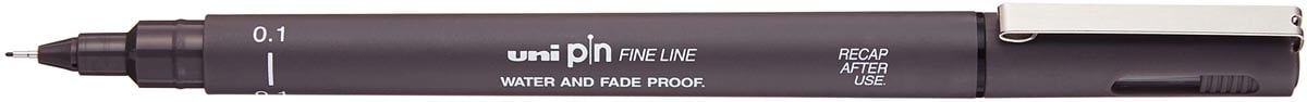 Uni Pin fineliner, 0,1 mm, ronde punt, donkergrijs Uni Pin fineliner, 0,1 mm, ronde punt, donkergrijs