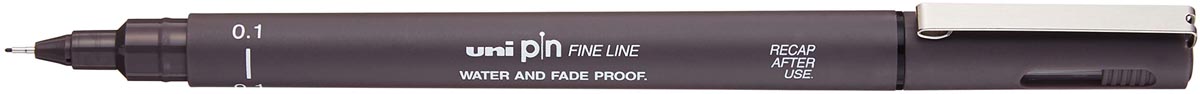 Uni Pin fineliner donkergrijs, 0,1 mm