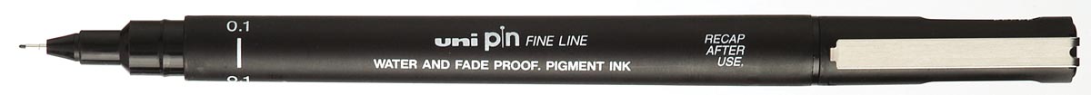 Uni-ball fineliner Pin, zwart, 0,1 mm