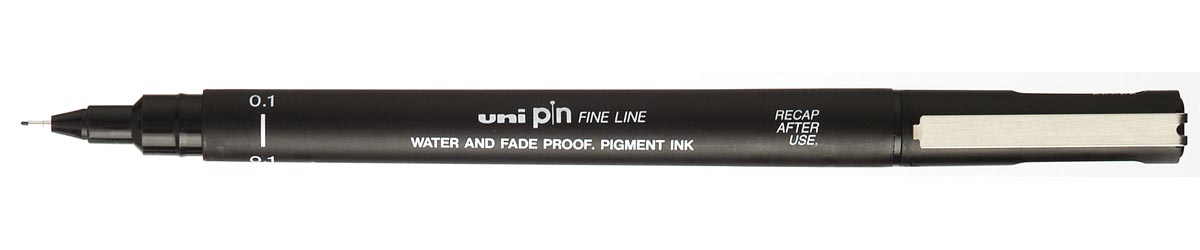 Uni Pin fineliner, ronde punt, 0,1 mm, zwart afbeelding
