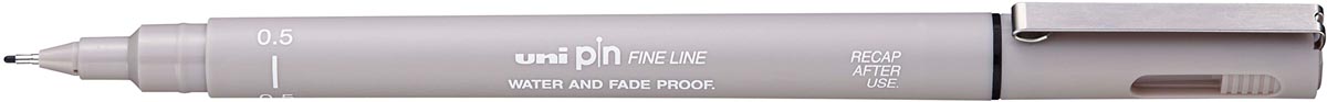Uni Pin fineliner, 0,5 mm, ronde punt, lichtgrijs Uni Pin fineliner, 0,5 mm, ronde punt, lichtgrijs