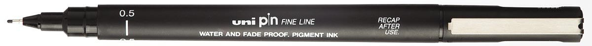 Uni-ball fineliner Pin, zwart, 0,5 mm