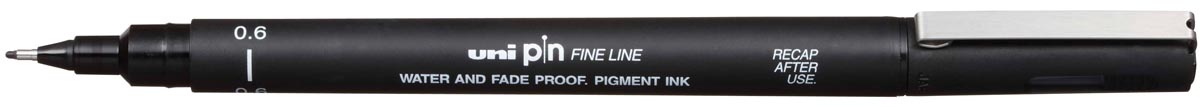 Uni-ball fineliner Pin, zwart, 0,6 mm