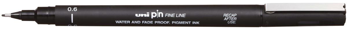 Uni Pin fineliner, ronde punt, 0,6 mm, zwart afbeelding