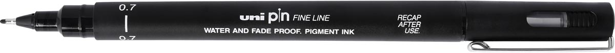 Uni Pin fineliner, 0,7 mm, ronde punt, zwart Uni Pin fineliner, 0,7 mm, ronde punt, zwart