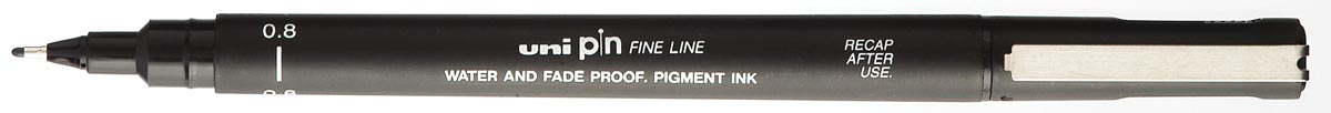 Uni-ball fineliner Pin, zwart, 0,8 mm