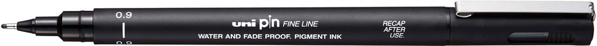 Uni Pin fineliner, ronde punt, 0,9 mm, zwart afbeelding