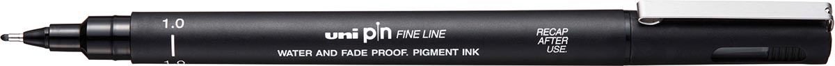 Uni Pin fineliner, 1,0 mm, ronde punt, zwart Uni Pin fineliner, 1,0 mm, ronde punt, zwart