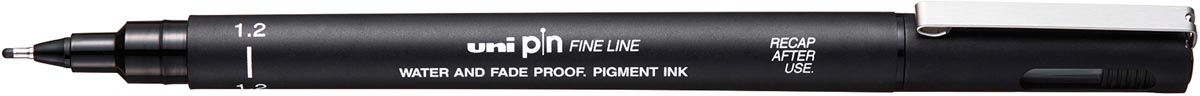 Uni Pin fineliner, ronde punt, 1,2 mm, zwart afbeelding
