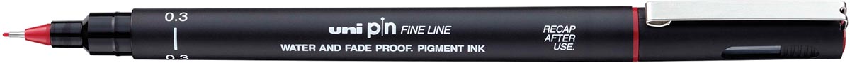 Uni Pin fineliner, 0,3 mm, ronde punt, rood Uni Pin fineliner, 0,3 mm, ronde punt, rood