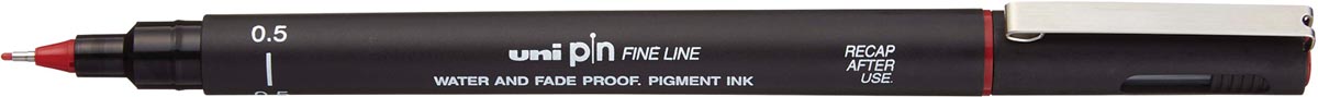 Uni Pin fineliner, 0,5 mm, ronde punt, rood Uni Pin fineliner, 0,5 mm, ronde punt, rood