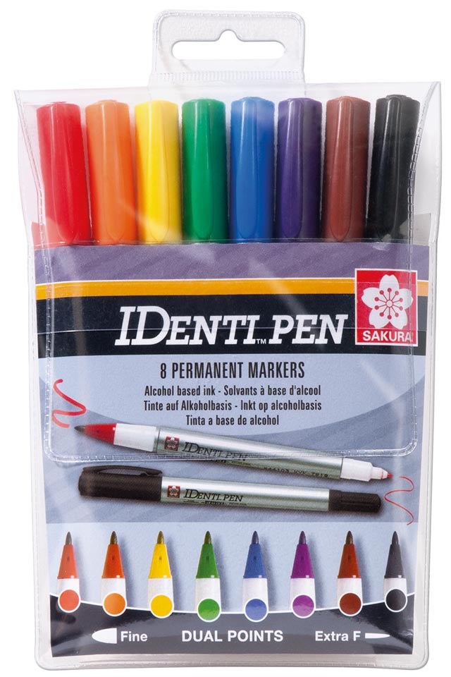 Sakura merkstift IDenti-Pen, etui van 8 stuks in geassorteerde kleuren afbeelding