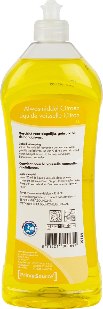 Primesource handafwasmiddel citroen, fles van 1 l afbeelding