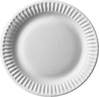 Bord Pure, rond, wit, diameter 15 cm, uit karton, pak van 100 stuks