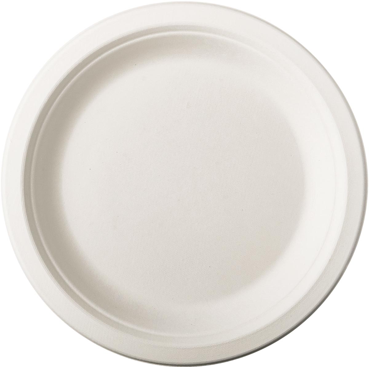 Bord "pure", rond, wit, diameter 18 cm, uit suikerriet, pak van 50 stuks Bord "pure", rond, wit, diameter 18 cm, uit suikerriet, pak van 50 stuks
