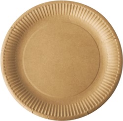 Bord "pure", rond, bruin, diameter 23 cm, uit karton, pak van 20 stuks