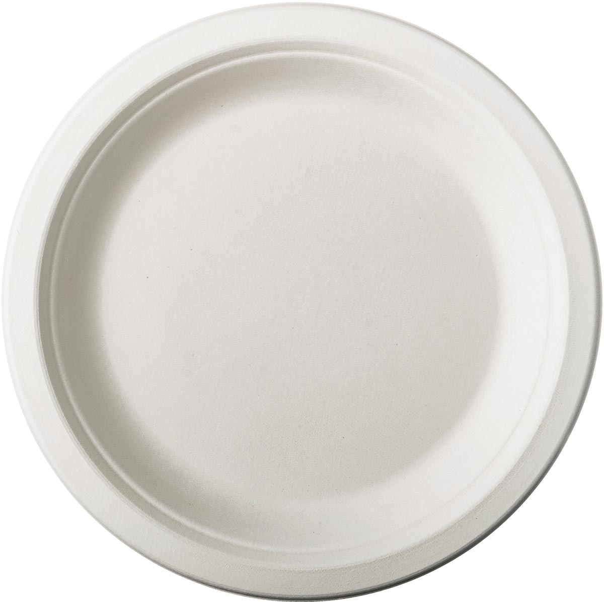 Bord pure, rond, wit, diameter 18 cm, uit suikerriet, pak van 50 stuks afbeelding