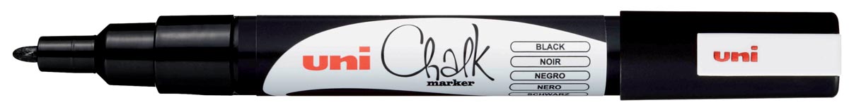 Uni-ball Krijtmarker zwart, ronde punt van 0,9-1,3 mm