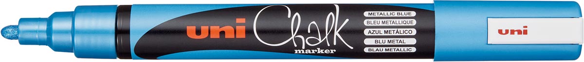 Uni-ball krijtmarker PWE-5M, ronde punt medium 1,8 - 2,5 mm, blauw metallic Uni-ball krijtmarker PWE-5M, ronde punt medium 1,8 - 2,5 mm, blauw metallic